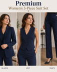 Women's Professional 3-Piece Suit Set – Jacket, Vest & Pants