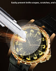 Herren 47mm Quarzuhr mit großem Zifferblatt – 200M wasserdicht, Echtlederarmband, Mineralglas