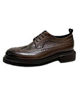 Herren Brogues aus echtem Leder – Rindsleder Schnürung, Schweinslederfutter, mittlerer Absatz 3–5 cm, EU 38–44, Schwarz & Braun