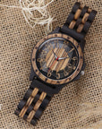 Men genuine  Wooden Quartz Watch – 46mm Walnut Wood Case with Seagull Movement & Genuine Leather Strap