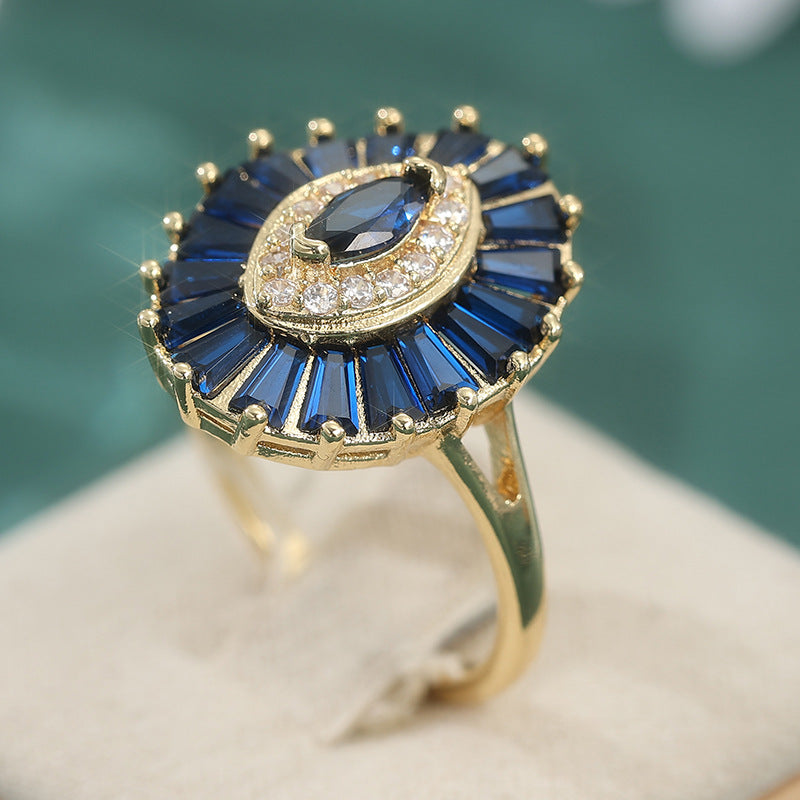 Elegant Synthetic Blue Zirconia Ring