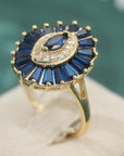 Elegant Synthetic Blue Zirconia Ring