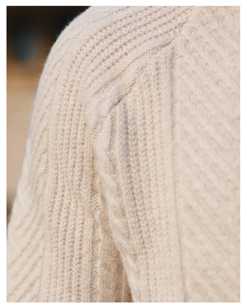 Herrenpullover mit dickem Revers – Winter-Basisschicht