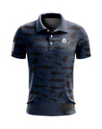 Polo de golf imprimé à manches courtes pour homme – Haut de golf floral en coton élasthanne respirant et performant