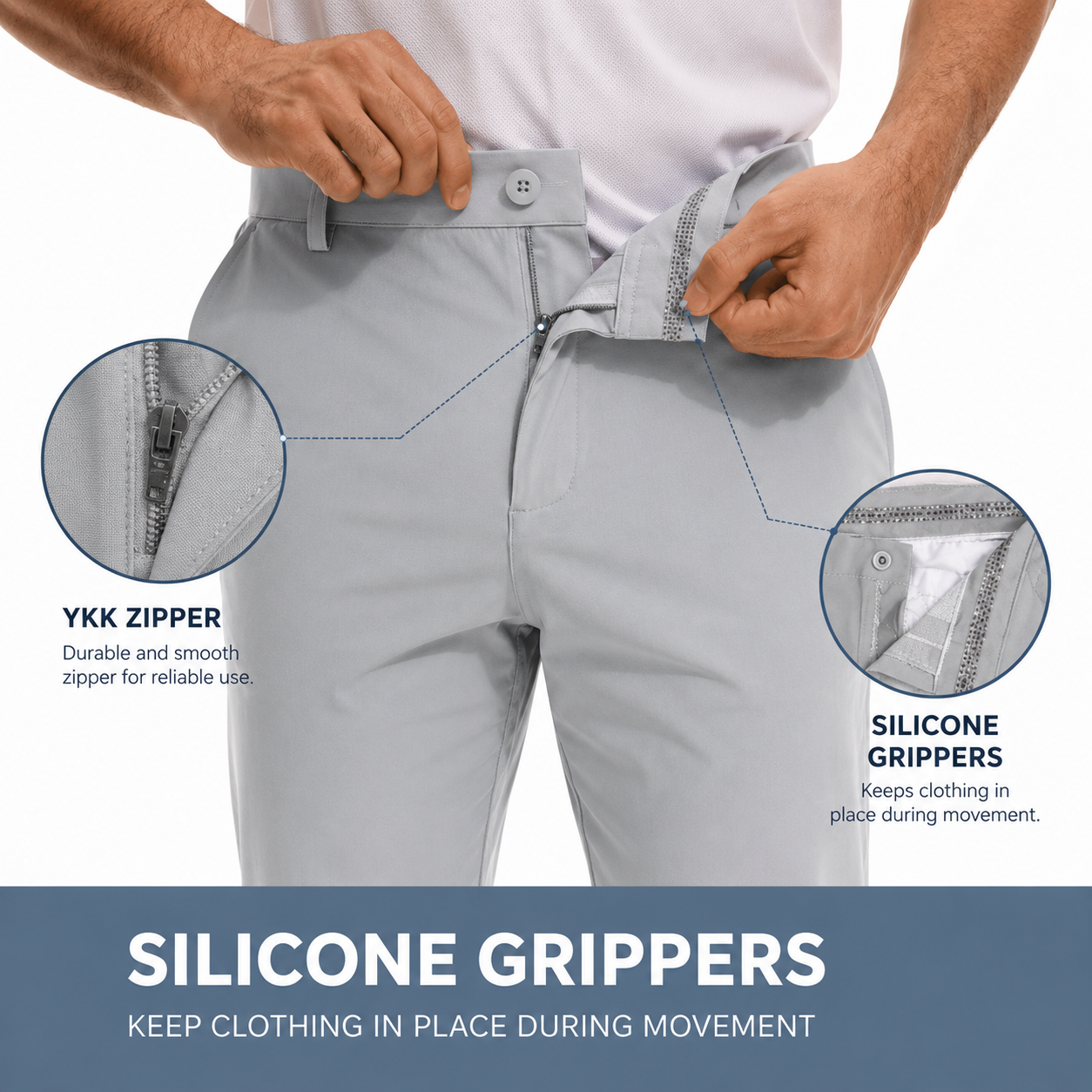 Men's Quick-Dry Breathable Golf Pants – Lightweight Straight Leg