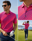 Men's Short Sleeve Golf Polo Shirt – Moisture-Wicking Printed