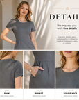 Women's Short Sleeve Professional A-Line Dress – Slim Fit Office Wear