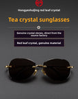 Herren-Sonnenbrille mit Naturkristallen im Pilotenstil – Retro-Pilotenbrille mit UV-Schutz