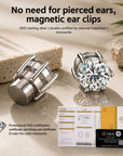 Men's 1 Carat Moissanite Magnetic Ear Clip – Sterling Silver 925