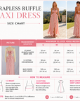 Women's Chiffon Ruffled Strapless Maxi Dress