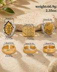 Men's Geometric Asymmetric Ring Set — Punk Hip-Hop Style