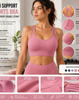 Women's High-Support Sports Bra – Shockproof Double Strap
