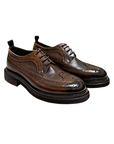 Herren Brogues aus echtem Leder – Rindsleder Schnürung, Schweinslederfutter, mittlerer Absatz 3–5 cm, EU 38–44, Schwarz & Braun