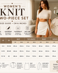 Zweiteiliges Damen-Strickset – bauchfreies Oberteil und Rock mit hohem Schlitz und Knöpfen