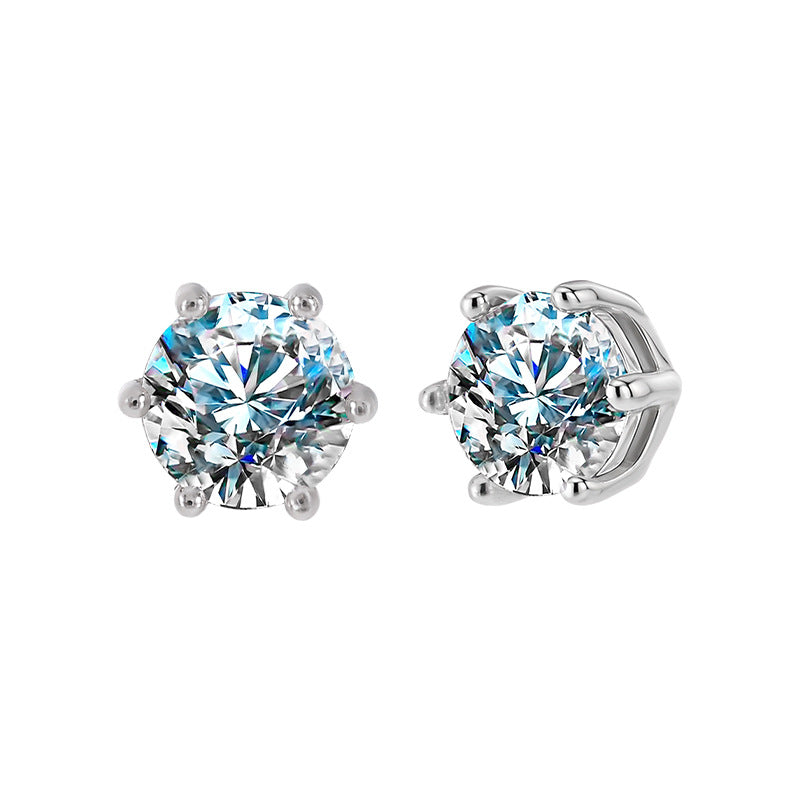 Men's 1 Carat Moissanite Magnetic Ear Clip – Sterling Silver 925