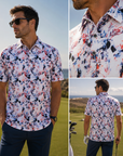 Men's Short Sleeve Golf Polo Shirt – Moisture-Wicking Printed