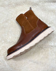 Herren Winter-Schneestiefel mit Lammfellfutter – Wasserdichtes Rindsleder, wadenhoch, seitlicher Reißverschluss, EU 38–44, Schwarz & Braun