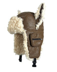 Women's Adjustable Leather Ear Flap Winter Hat – Aviator Dome Cap