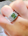 1 caret Moissanite Silver Plated Mens Ring
