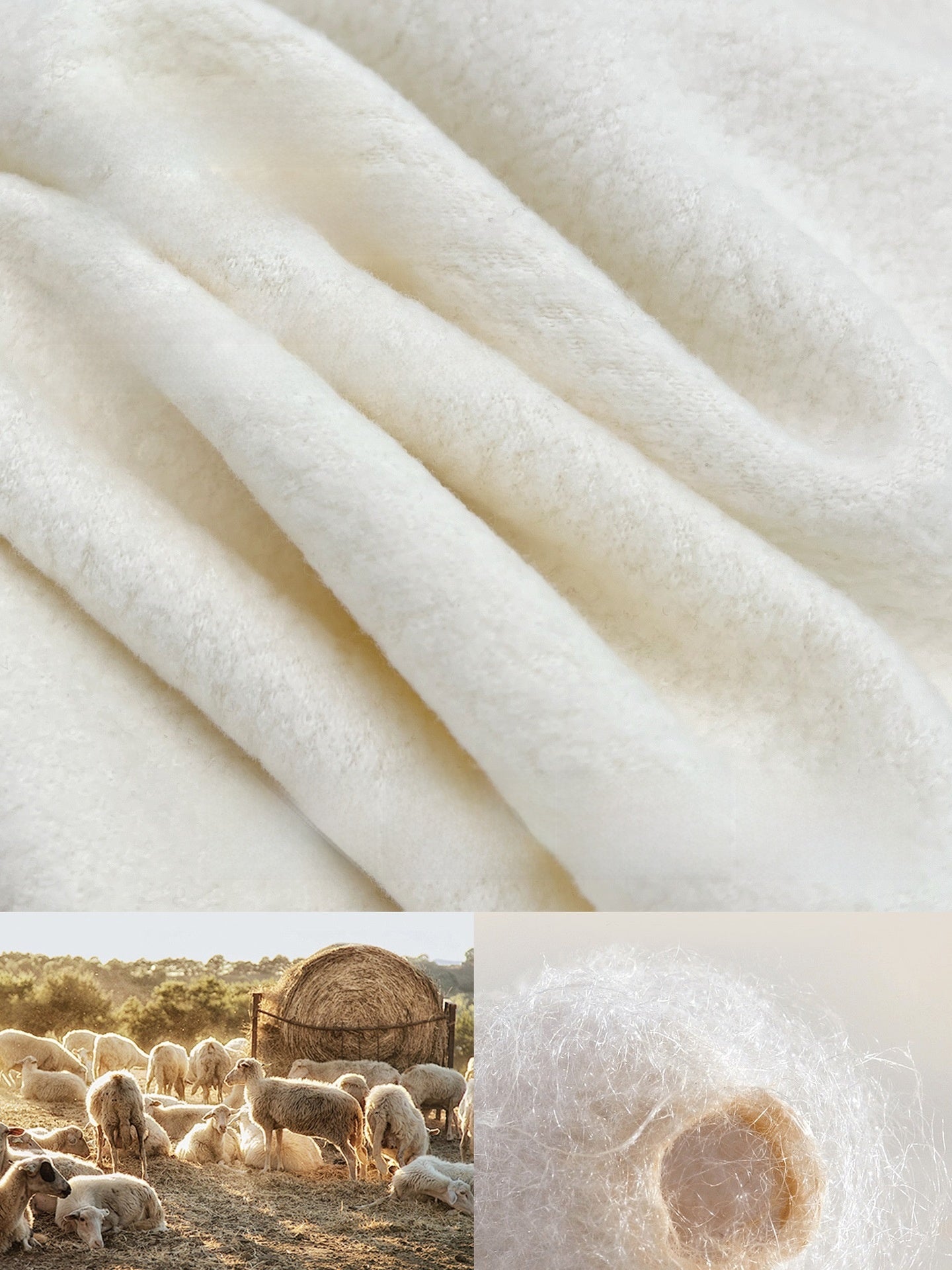 Damen High-Waist Hose mit weitem Bein aus Wollmischung – Fleece-gefütterte Straight-Hose mit Gummizug in der Taille, weicher Seidenmischung &amp; elegantem Winter-Stil