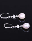 Women Natural Freshwater Pearl Earrings – 925 Sterling Silver Korean Style Heart & Water Drop Jewelry