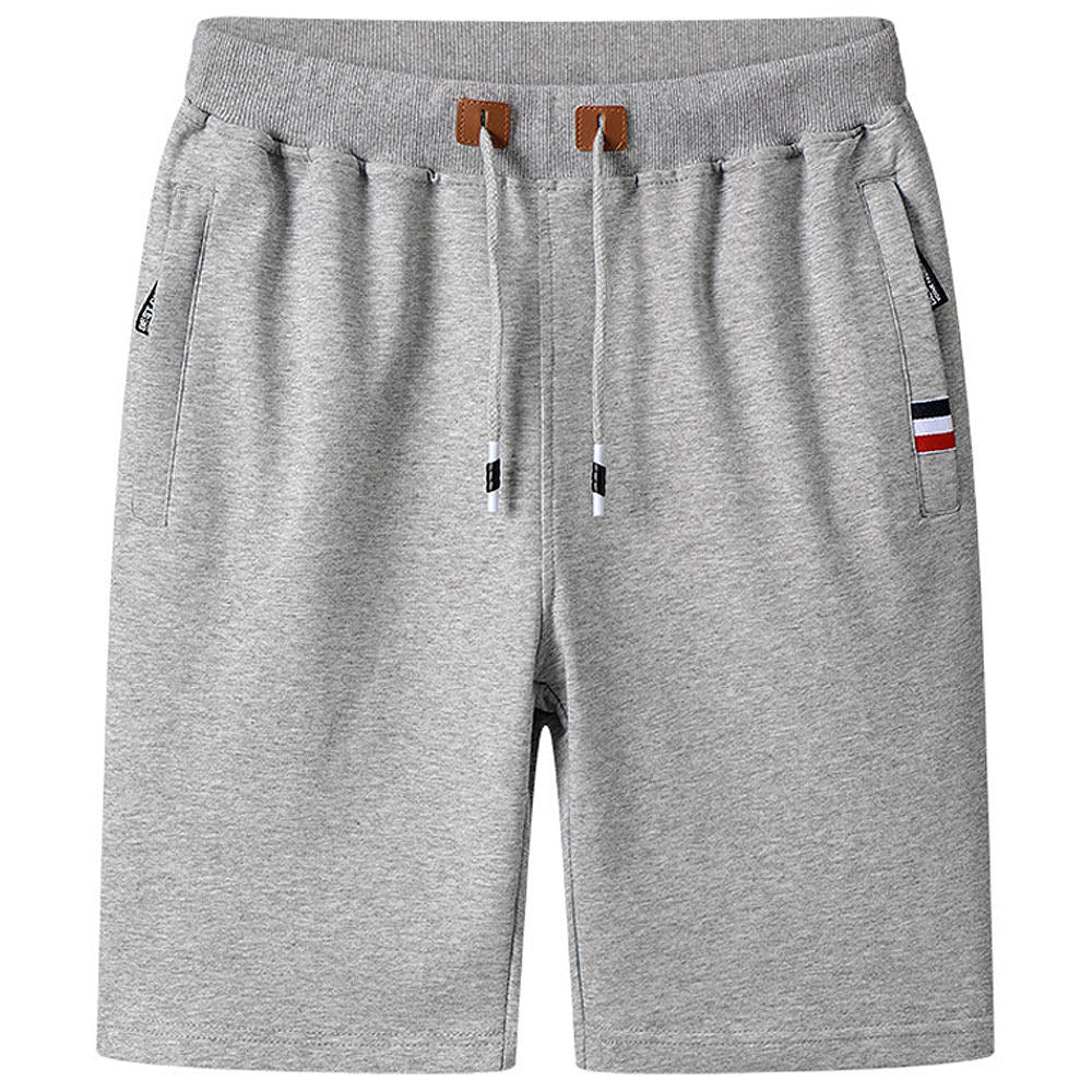 Men Cotton Stretch Shorts – Breathable Mid-Waist Straight Fit Summer Shorts with Zipper Pockets &amp; High Elastic Comfort