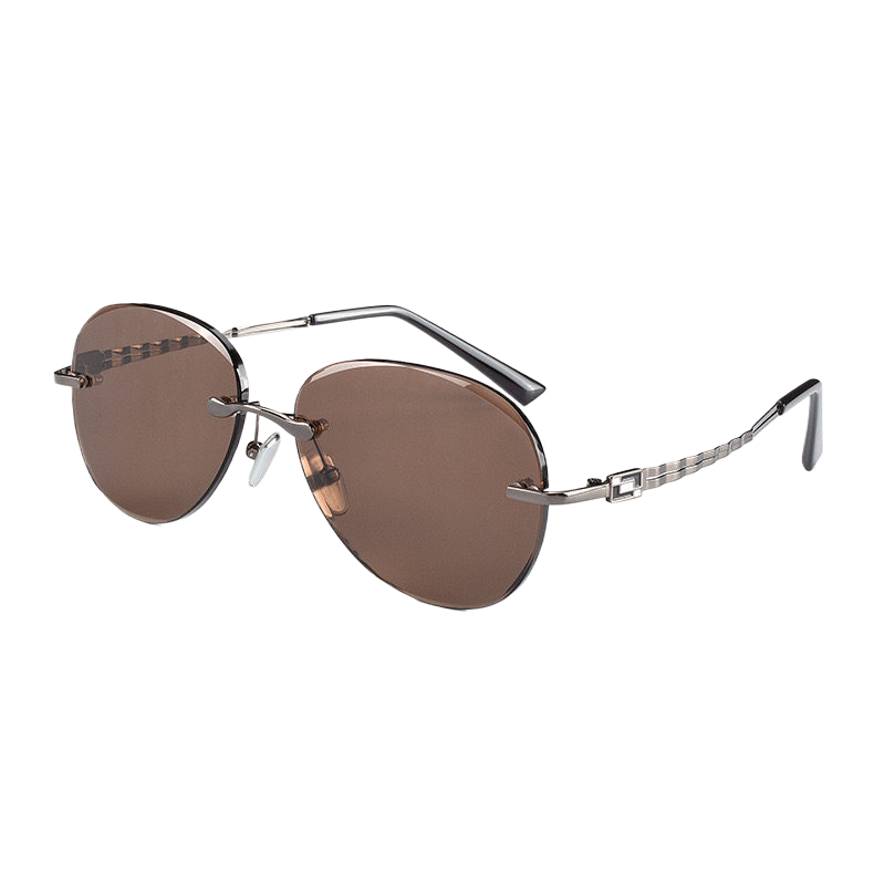 Herren-Sonnenbrille mit Naturkristallen im Pilotenstil – Retro-Pilotenbrille mit UV-Schutz