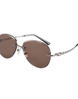 Herren-Sonnenbrille mit Naturkristallen im Pilotenstil – Retro-Pilotenbrille mit UV-Schutz