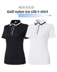 Women's Golf Polo Shirt – Slim Fit Short Sleeve, Quick-Dry Nylon