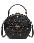 Gotische Umhängetasche in Sargform für Damen – PU-Leder Schultertasche mit Kettendetail und verstellbarem Riemen