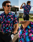 Men's Short Sleeve Golf Polo Shirt – Moisture-Wicking Printed