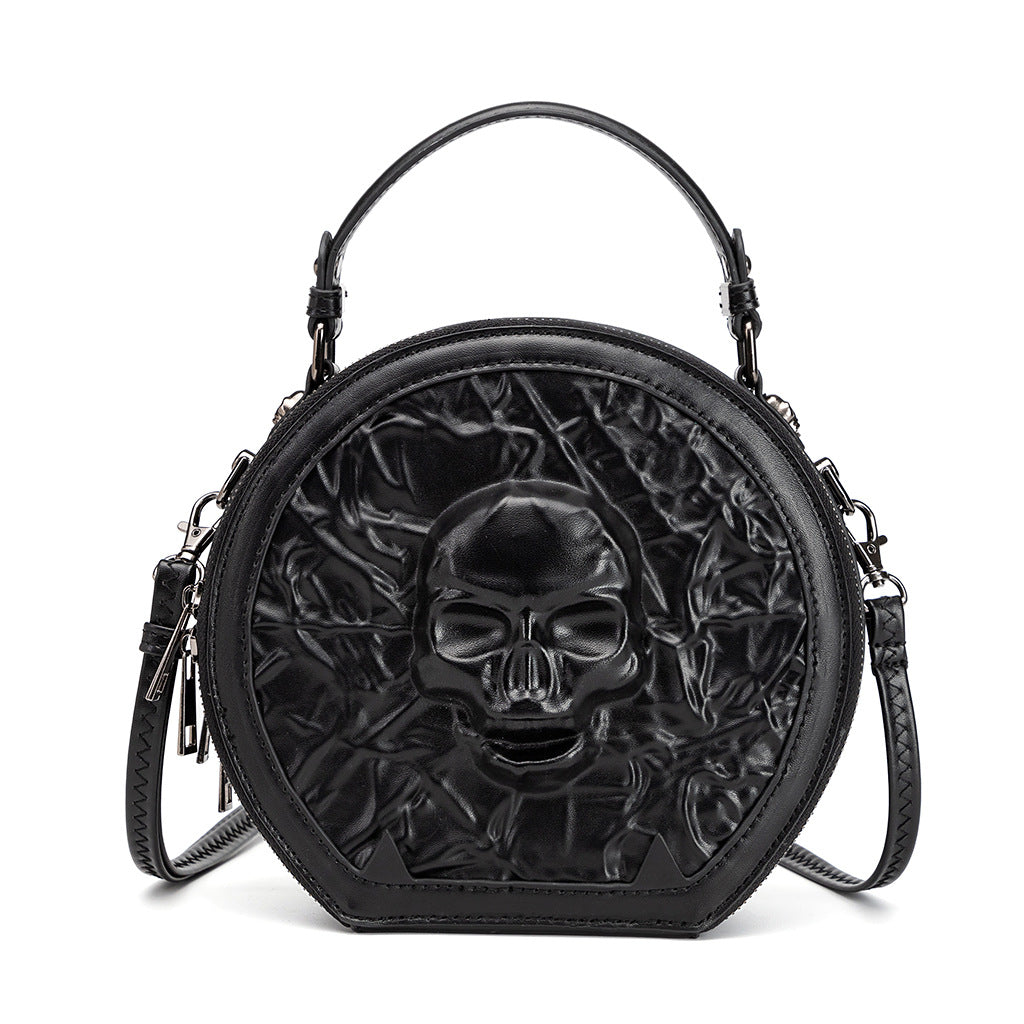 Gotische Umhängetasche in Sargform für Damen – PU-Leder Schultertasche mit Kettendetail und verstellbarem Riemen