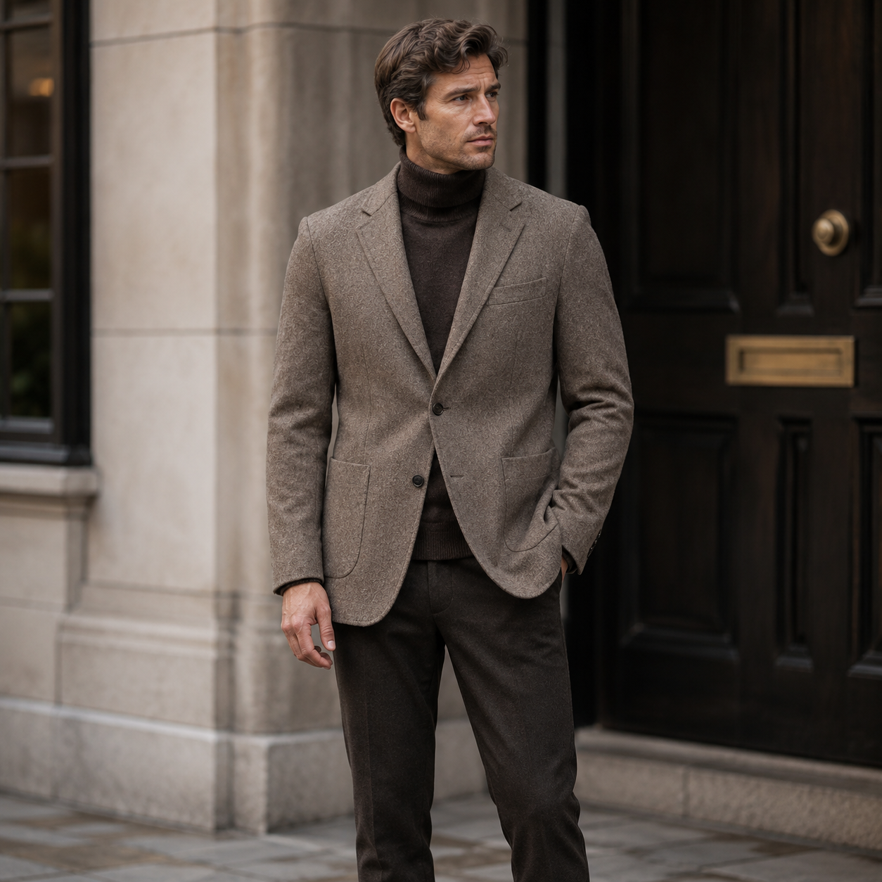 Men's 70% Wool Slim Fit Business Suit Jacket – Single-Breasted Blazer