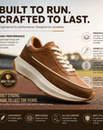 Men's Genuine Leather Running Shoes – Breathable Low-Top Cowhide Sneakers