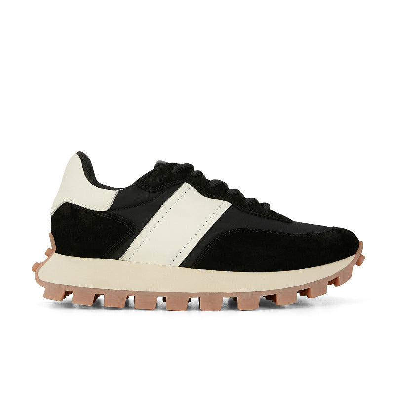 Women's Genuine Leather Color Block Sneakers – Retro Dad Shoe