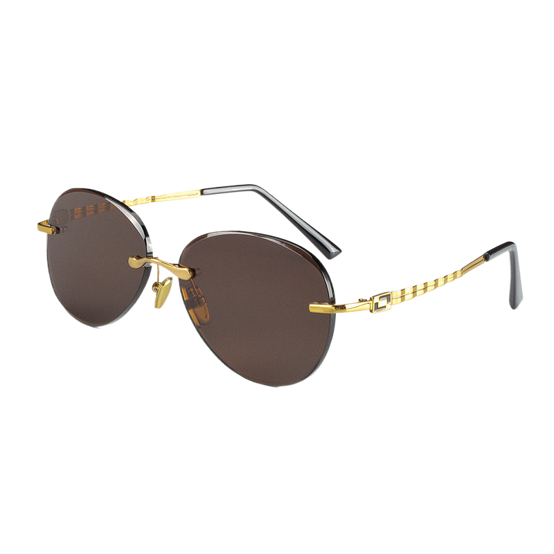 Herren-Sonnenbrille mit Naturkristallen im Pilotenstil – Retro-Pilotenbrille mit UV-Schutz