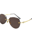 Herren-Sonnenbrille mit Naturkristallen im Pilotenstil – Retro-Pilotenbrille mit UV-Schutz