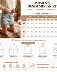 Women's Low Waist Denim Mini Skirt – Distressed Stretch Jean Skirt with Slim Fit, Anti-Exposure Design & Trendy Streetwear Style