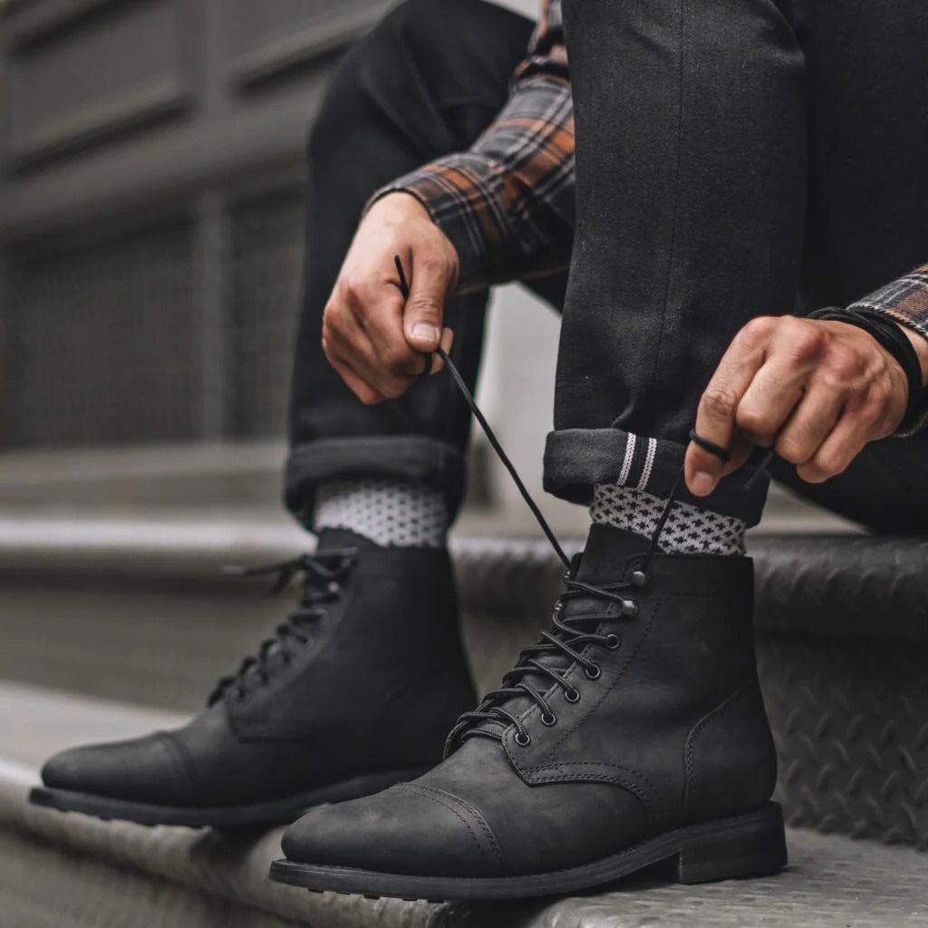 Herren Retro Martin Boots – Klassische Schnürstiefel aus PU-Leder, Gummisohle, EU 38–48, 10 Farben