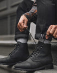Herren Retro Martin Boots – Klassische Schnürstiefel aus PU-Leder, Gummisohle, EU 38–48, 10 Farben