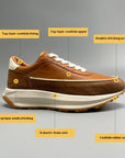 Men's Genuine Leather Running Shoes – Breathable Low-Top Cowhide Sneakers