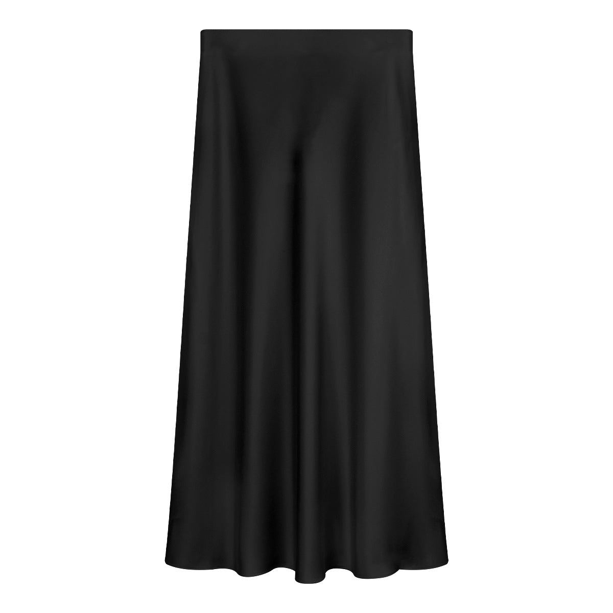 Women's Long Satin Fishtail Skirt – Elegant Bias-Cut A-Line Midi Skirt in Triacetate Blend with Smooth Draping for Office &amp; Casual Wear