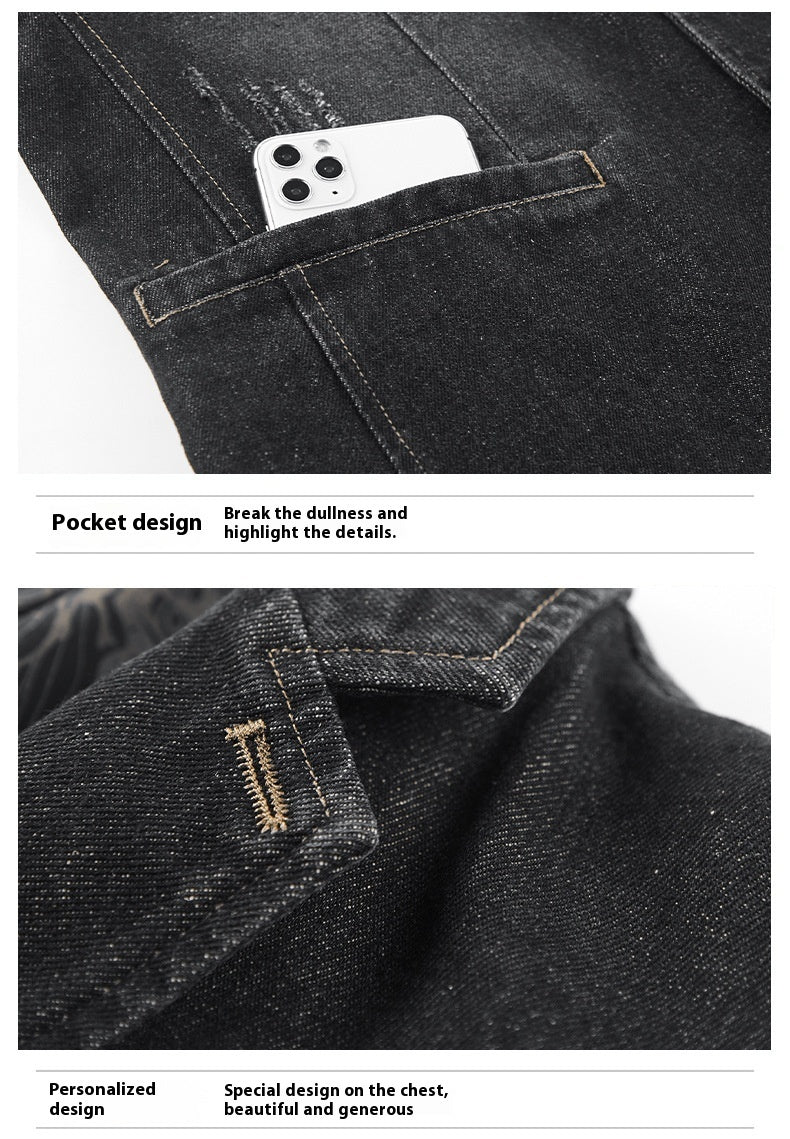 Herren Premium Jeansjacke – 100 % mittelschwere Baumwolle, normale Passform, 3 Farben