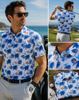 Men's Short Sleeve Golf Polo Shirt – Moisture-Wicking Printed