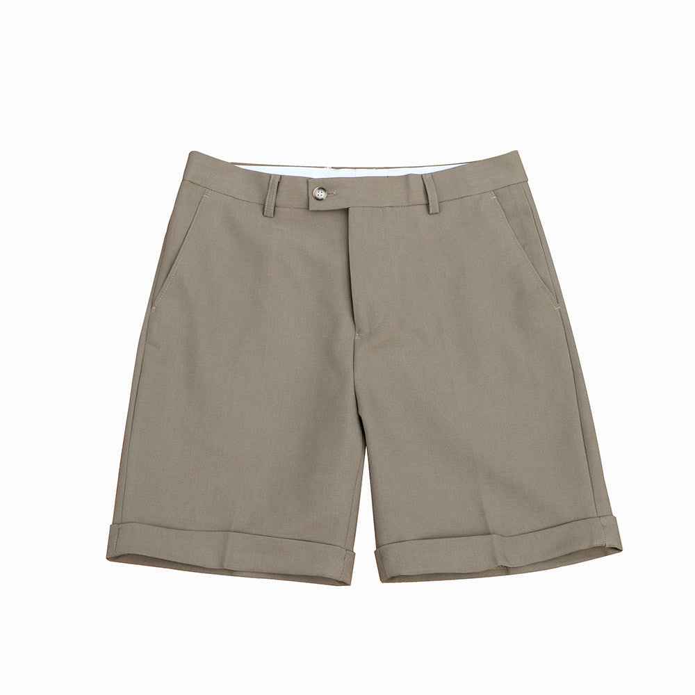 Men's 5-Point Shorts for Summer, Trendy, Slim Fit, Drapey, Cuffed, Versatile, British Style Suit Shorts, Dress Shorts f