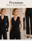 Women's Professional 3-Piece Suit Set – Jacket, Vest & Pants