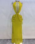 Women's Bohemian Halter Neck Beaded Drawstring Dress