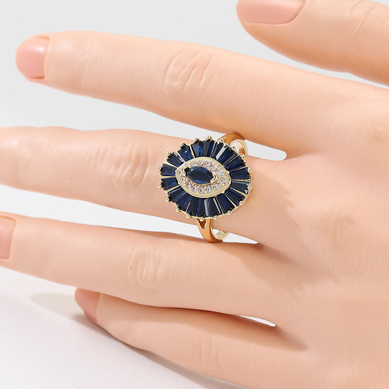 Elegant Synthetic Blue Zirconia Ring