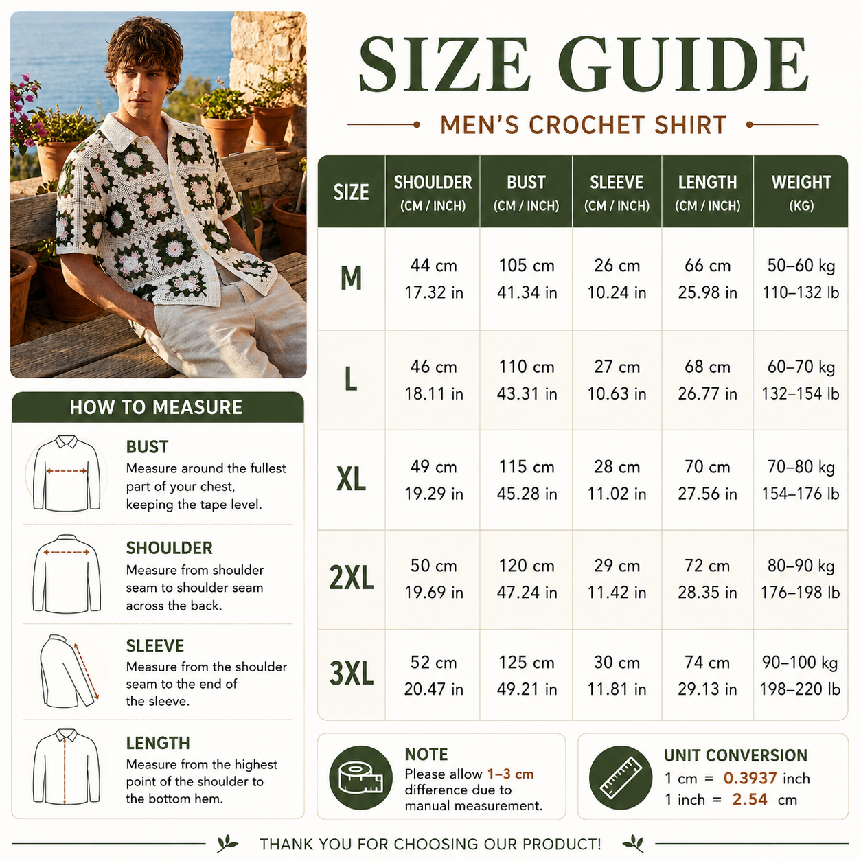 Men's Crochet Knit Polo Shirt – Geometric Pattern Breathable Short Sleeve Summer Polo