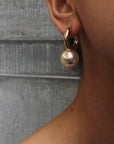 Women's Simple Large Pearl Hoop Earrings – French Style Gold & Silver Plated Minimalist Statement Jewelry